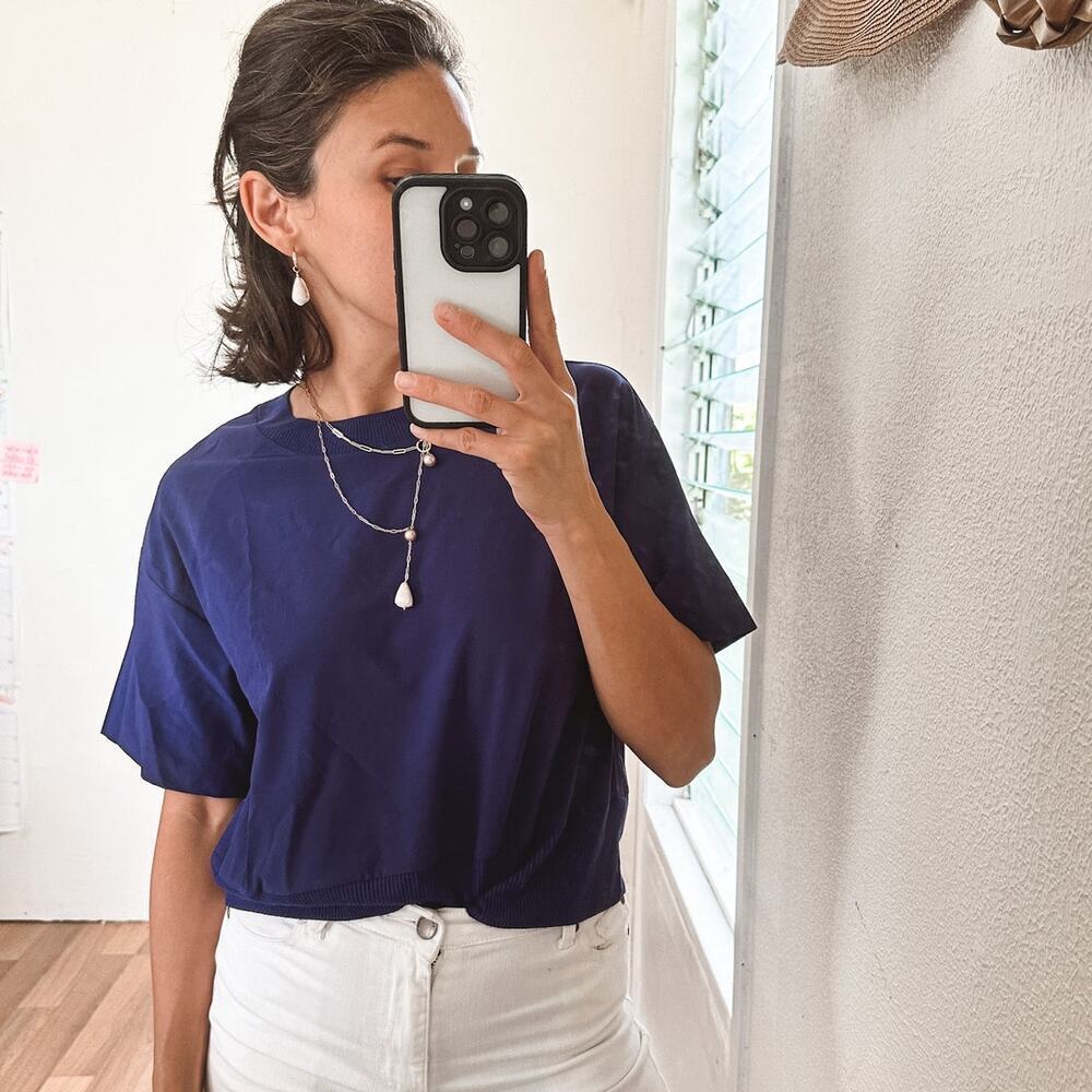 Athleta Navy Short Sleeve Tee